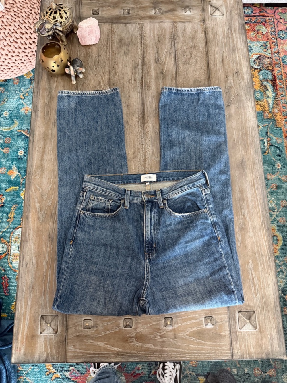 Pistola Classic Straight-Leg Denim Jeans in Blue